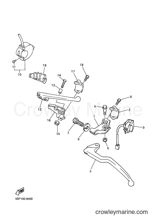 1998 Dirt Bike WR400F - WR400F (5BF1) [020] - HANDLE SWITCH & LEVER