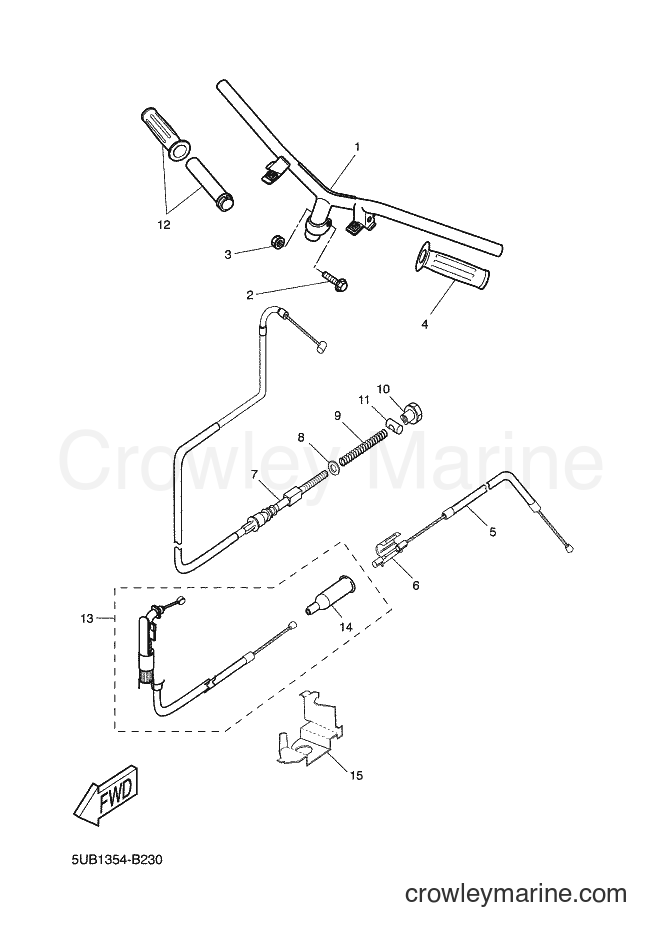 Yamaha Motors YH50 (5UB1) [010] - STEERING HANDLE & CABLE