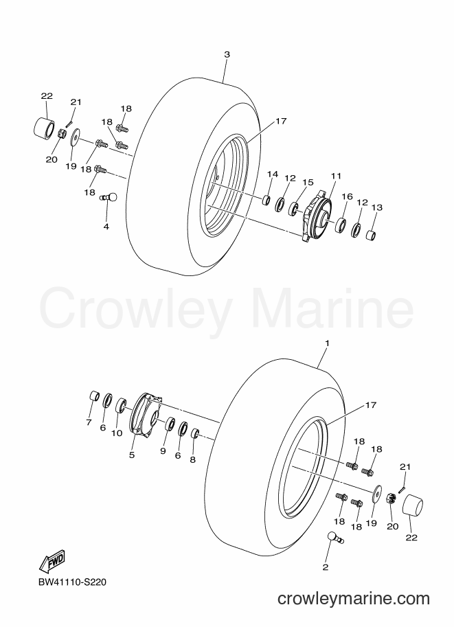 Yamaha Motors YFZ50 (BW43) [010] - FRONT WHEEL