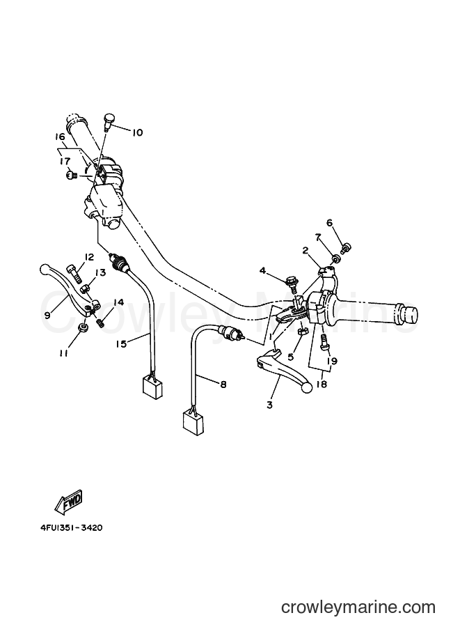 2002 Dirt Bike TDR125 - TDR125 (5ANB) [010] - HANDLE SWITCH & LEVER