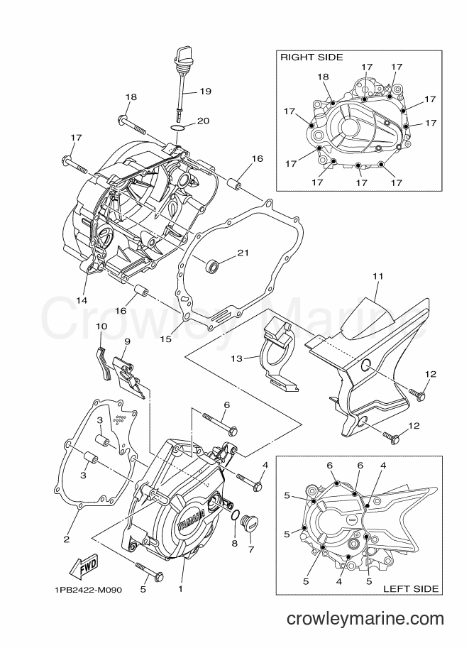 2015 Scooter T115FSEC - T115FSEC (2VP2) [010] - CRANKCASE COVER 1