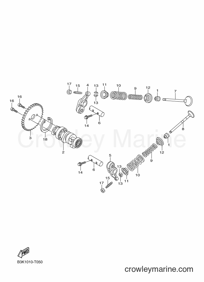 2018 Scooter CEH50D - CEH50D (B3K2) [010] - CAMSHAFT & VALVE