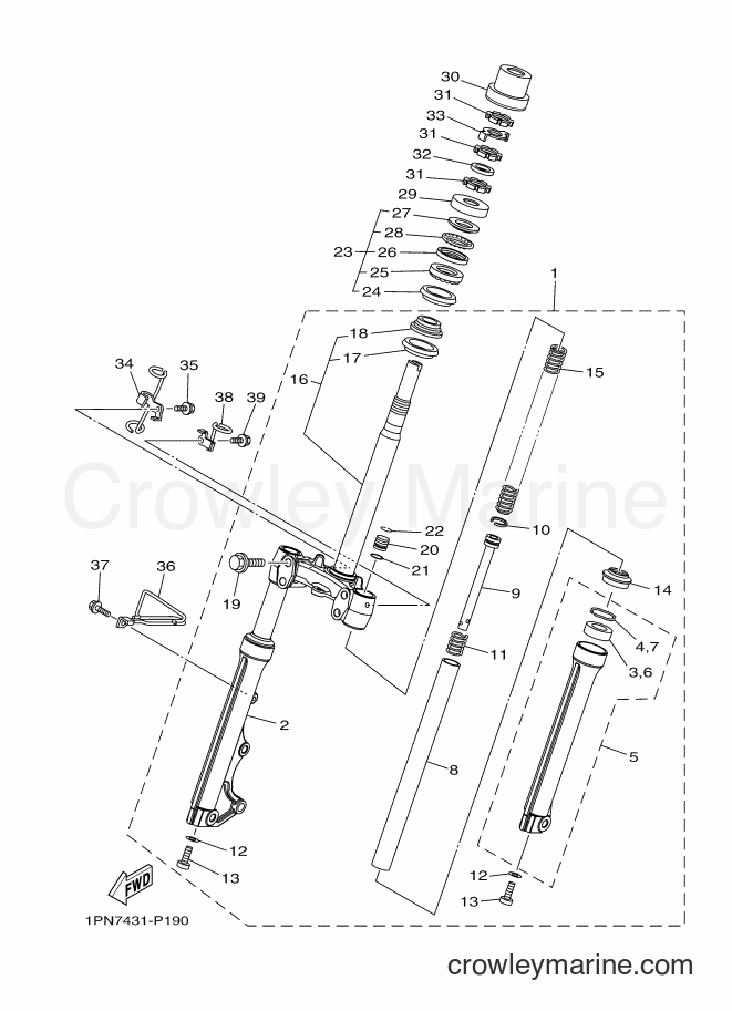 2015 Scooter AL125F - AL125F (1PN7) [010] - STEERING