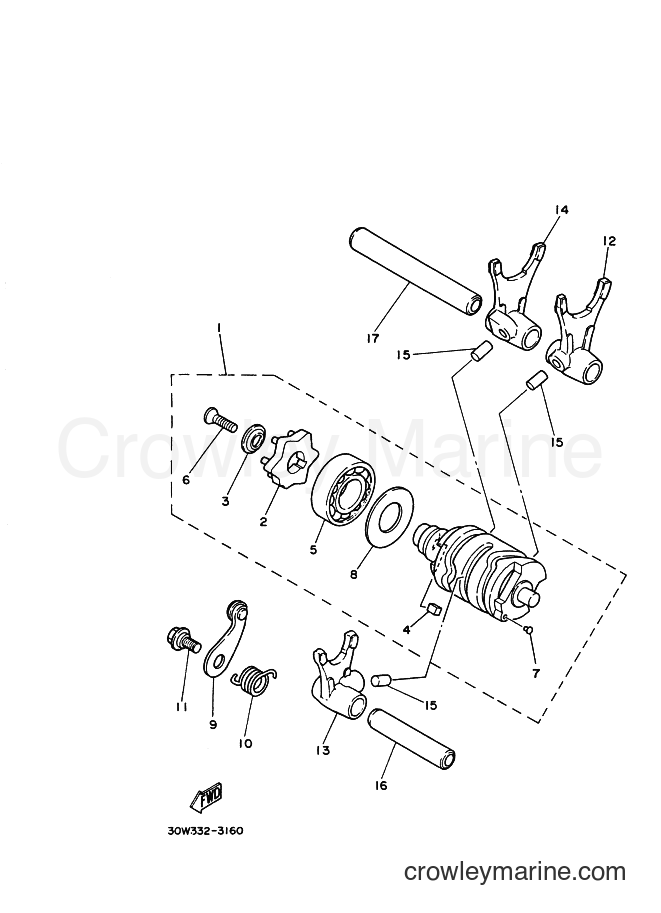 Yamaha Motors DT80LC (2RA) [999] - SHIFT CAM & FORK
