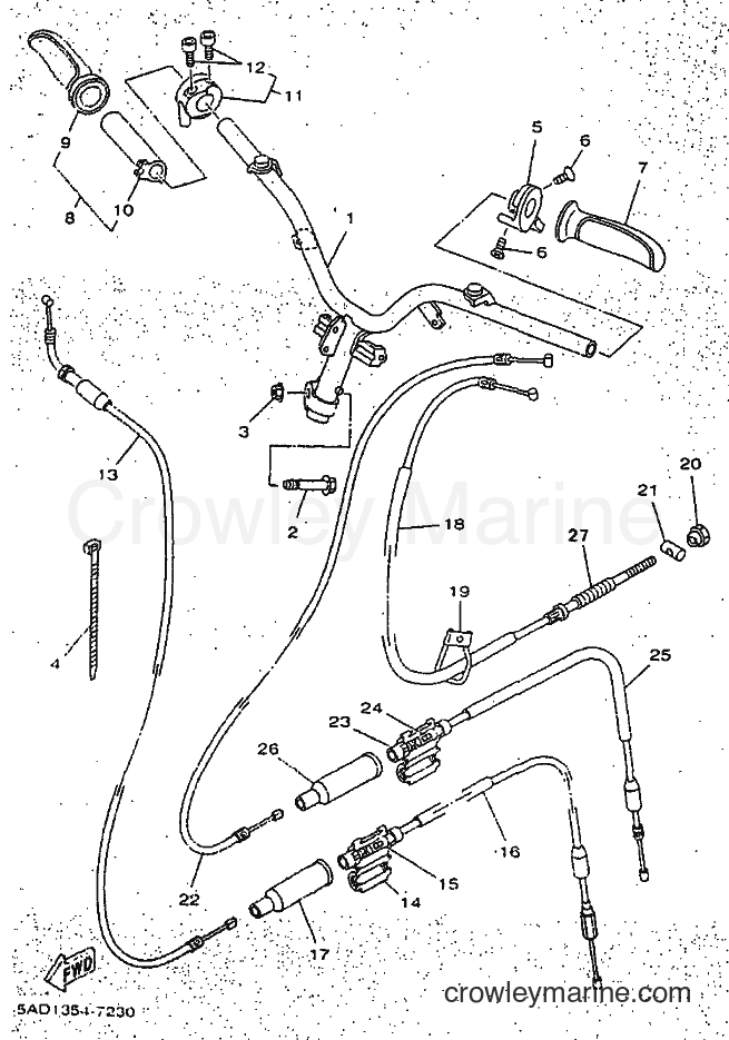 Yamaha Motors YN50 (5BX1) [010] - STEERING HANDLE & CABLE