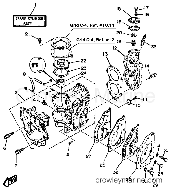 Yamaha Motors 25LH - CRANKCASE CYLINDER