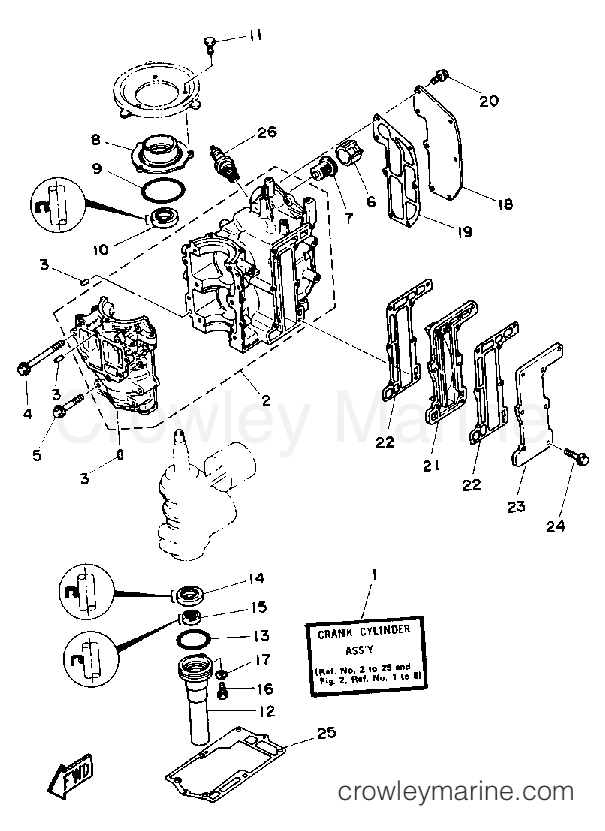 Yamaha Motors 8LD - CRANKCASE CYLINDER