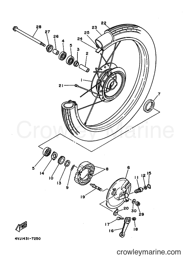 2001 Street Bike V100E - V100E (4VK3) [010] - FRONT WHEEL
