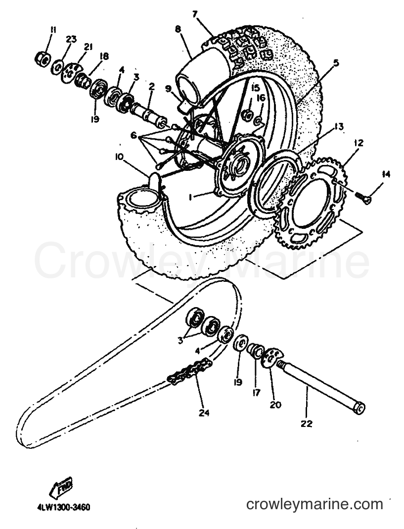 Yamaha Motors TT600S (4LW2) [999] - REAR WHEEL