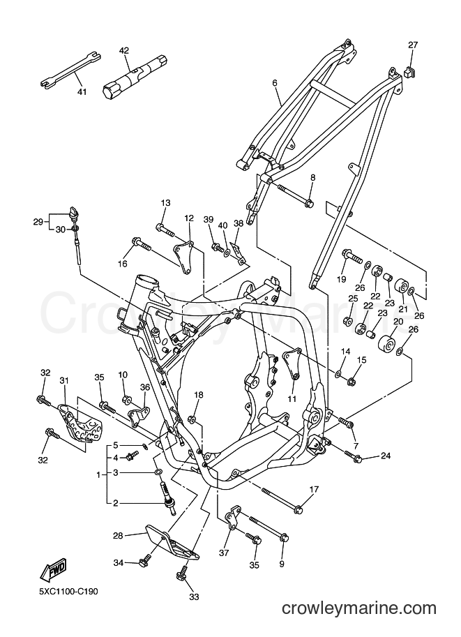 2004 Dirt Bike YZ250F - YZ250F (5XC4) [020] - FRAME