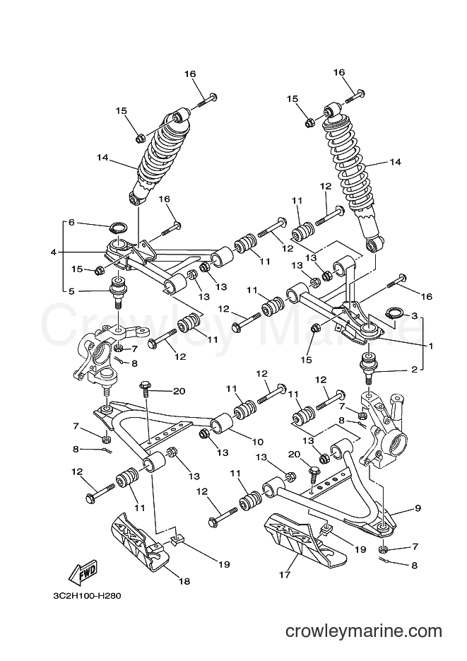 2009 ATV YFM450FAS - YFM450FAS (3C2H) [010] - FRONT SUSPENSION & WHEEL
