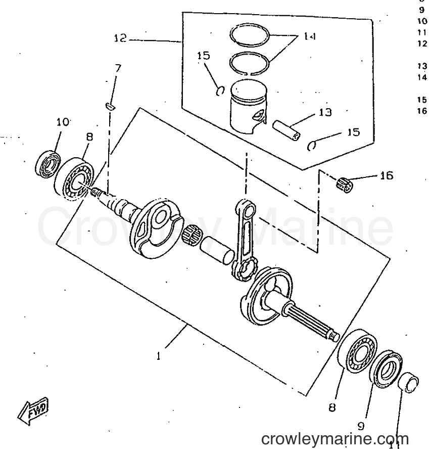 1998 Scooter CW50RSX - CW50RSX (5AY3) [999] - CRANKSHAFT & PISTON