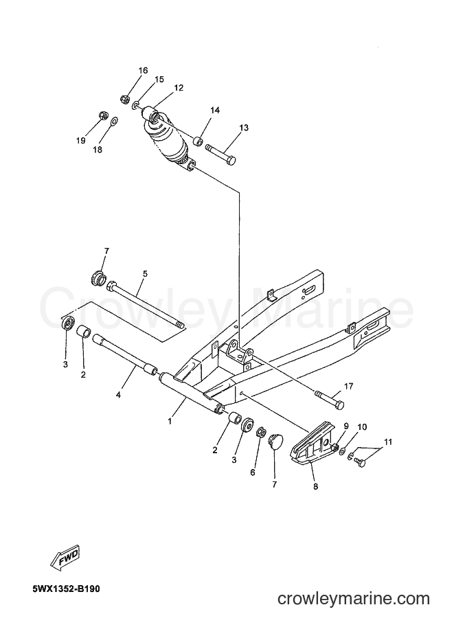 2007 Scooter TZR50 - TZR50 (5WXL) [020] - REAR ARM & SUSPENSION