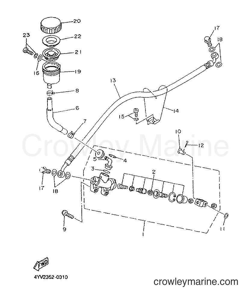 2001 Scooter TZR50 - TZR50 (5DU5) [010] - REAR MASTER CYLINDER