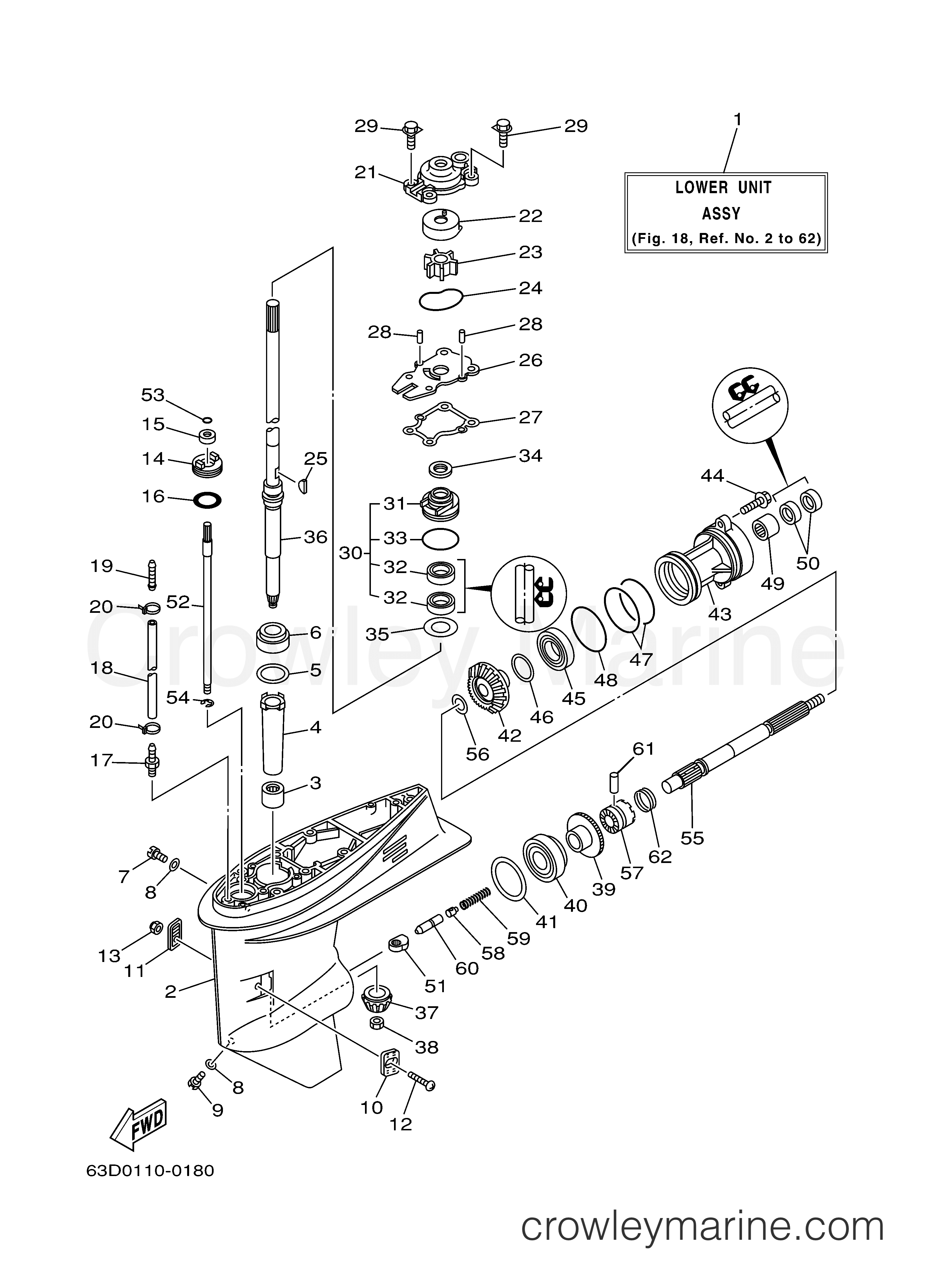 Yamaha Motors C50TLRY - LOWER CASING DRIVE 1