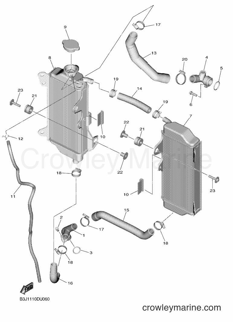 2019 Dirt Bike YZ450FX - YZ450FX (B3J2) [010] - RADIATOR & HOSE