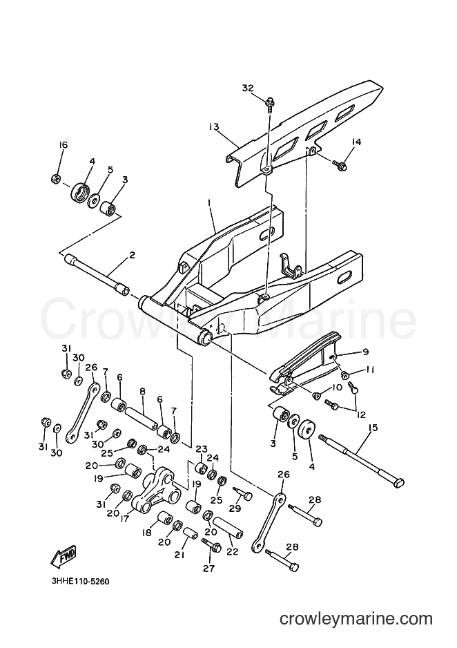 Yamaha Motors FZR600 (3HHG) [010] - REAR ARM