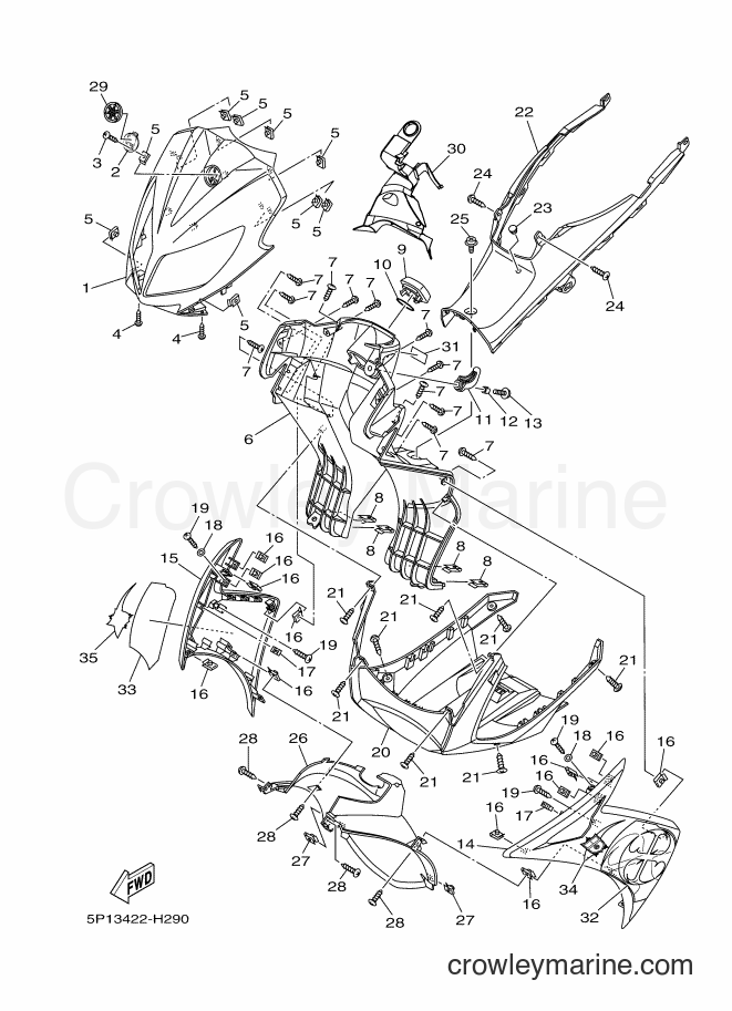 Yamaha Motors AT135 (5P13) [010] - LEG SHIELD
