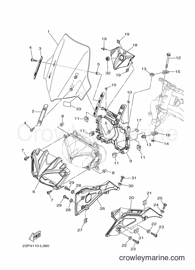 2012 Dirt Bike XT1200Z - XT1200Z (23P5) [010] - WINDSHIELD