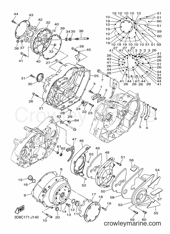 Yamaha Motors XVS1300A (11C4) [010] - CRANKCASE COVER 1