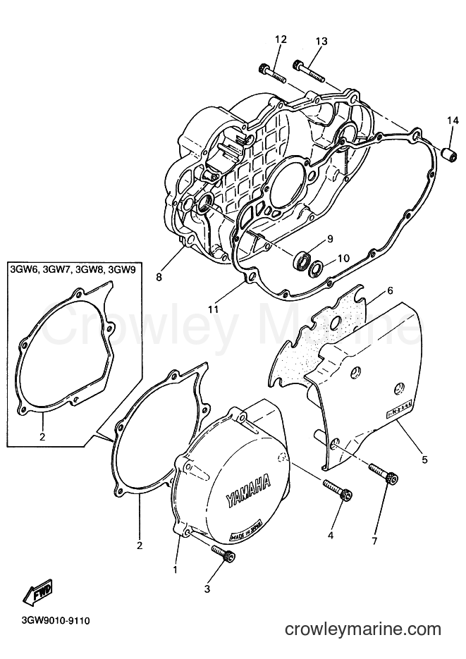 1992 Street Bike SR500 - SR500 (3GW3) [010] - クランクケースカバー1