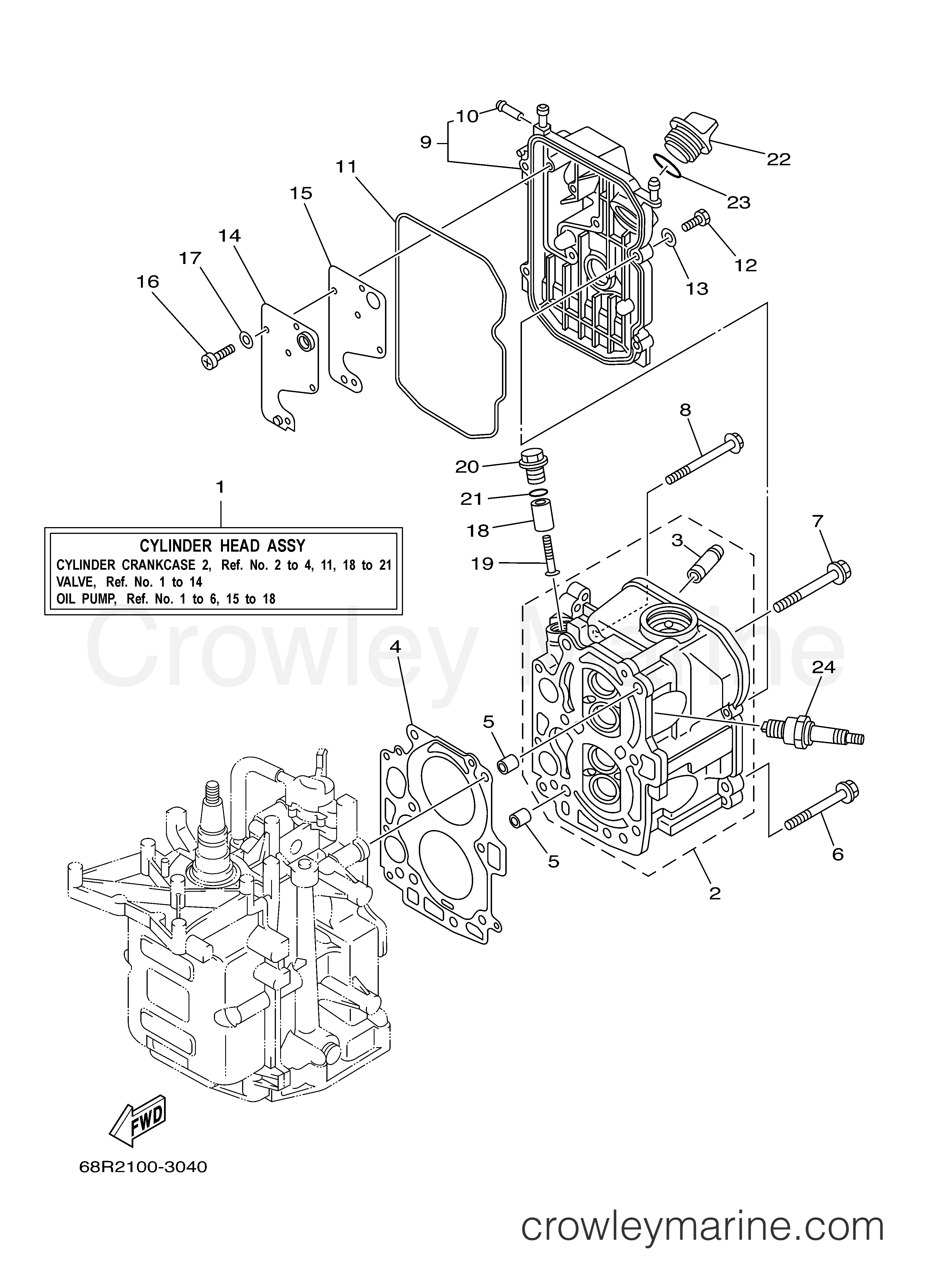 Yamaha Motors T8PLR - CYLINDER CRANKCASE 2