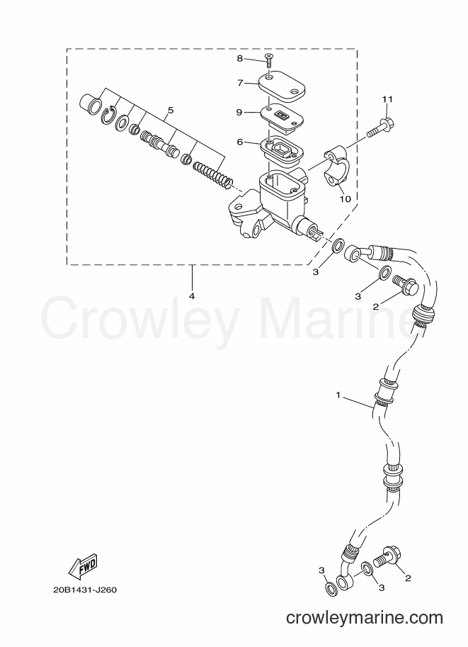 Yamaha Motors AF115S (20B6) [010] - FRONT MASTER CYLINDER