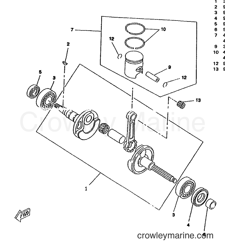 1996 Scooter CW50RSP - CW50RSP (4WL1) [999] - CRANKSHAFT & PISTON