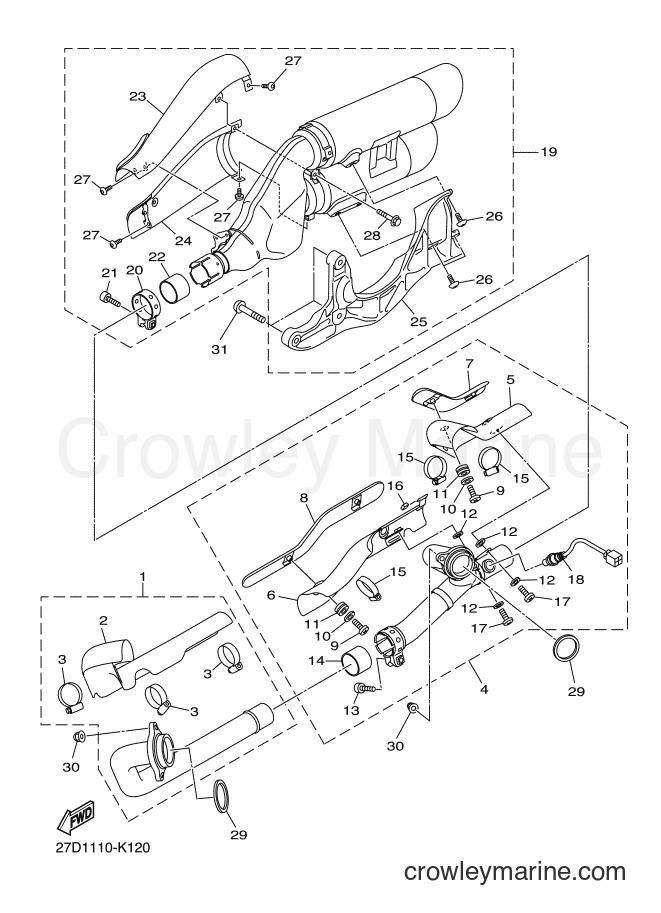 Yamaha Motors XVS13CA (1GP3) [010] - EXHAUST