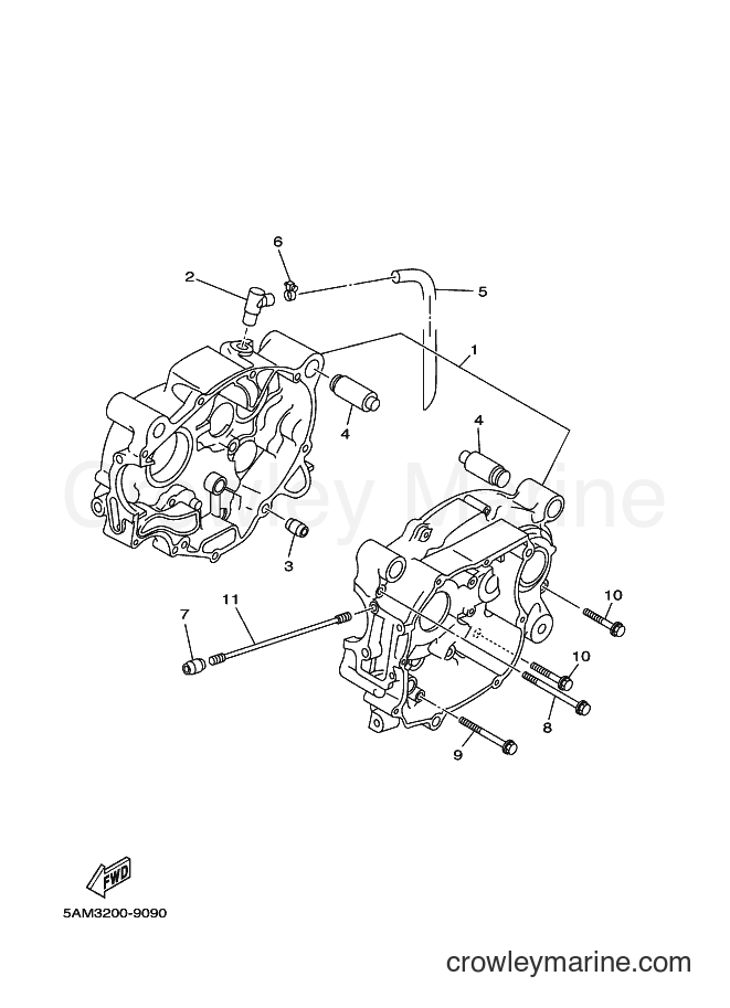 Yamaha Motors T105E (5AM4) [010] - CRANKCASE