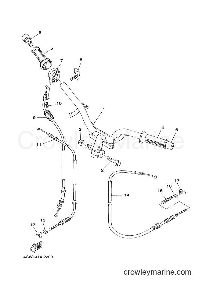 1994 Scooter XC125T - XC125T (4KY2) [999] - STEERING HANDLE & CABLE