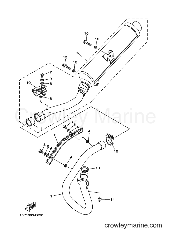 2012 ATV YFM350R - YFM350R (10P9) [010] - EXHAUST