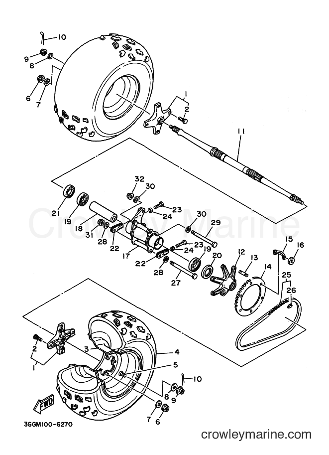 2000 ATV YFZ350 - YFZ350 (5FK9) [010] - REAR WHEEL
