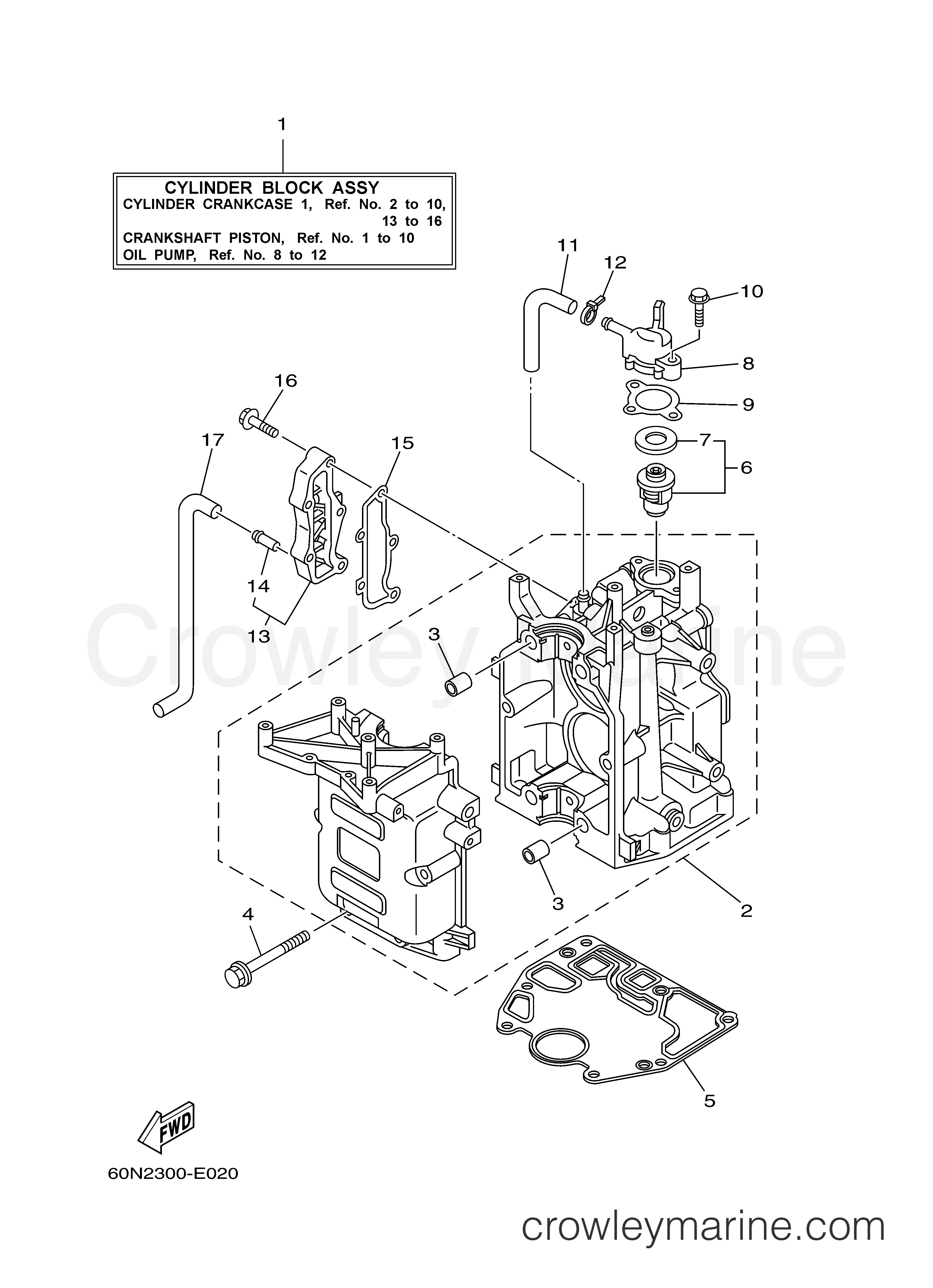 Yamaha Motors F8CMSH - CYLINDER CRANKCASE 1
