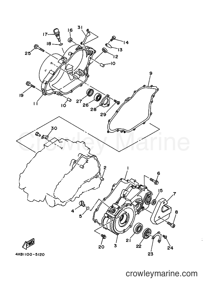 1997 ATV YFM350FW-X - YFM350FW-X (4KB8) [020] - CRANKCASE COVER 2