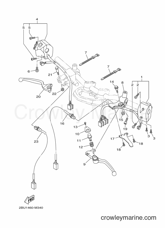 Yamaha Motors AF115FX (2BU3) [010] - HANDLE SWITCH & LEVER