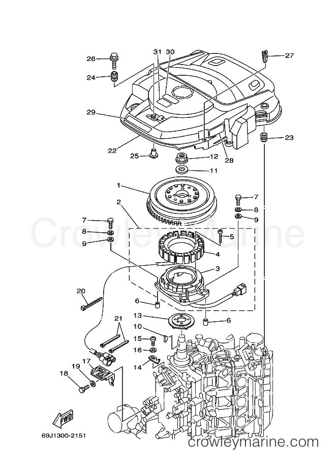 Yamaha Motors F225A (69J1) [040] - GENERATOR