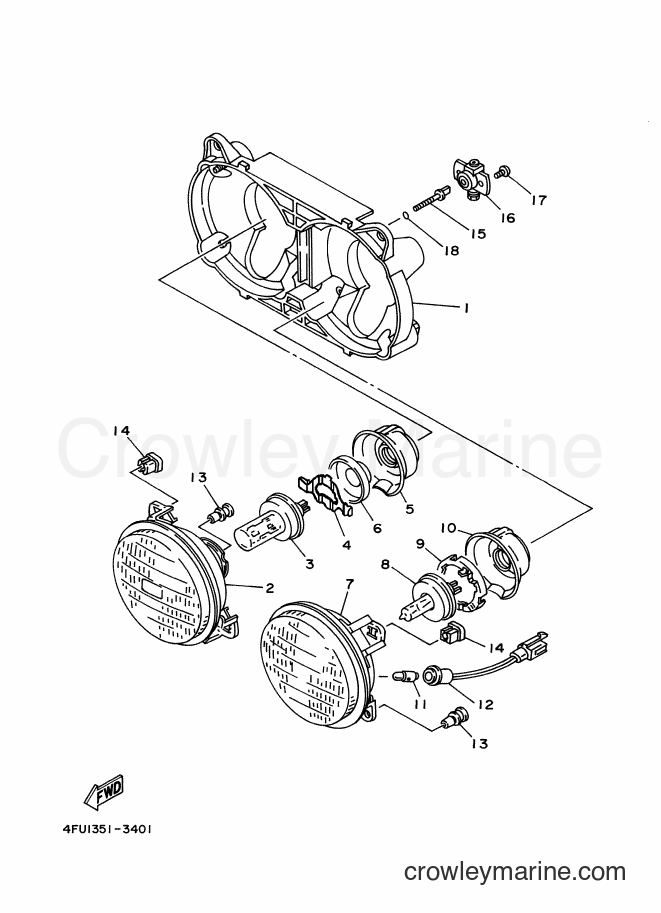 1996 Dirt Bike TDR125 - TDR125 (4GW4) [030] - SCHEINWERFER