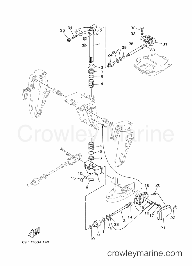 Yamaha Motors E60HMHDL (69DB) [040] - BRACKET 2