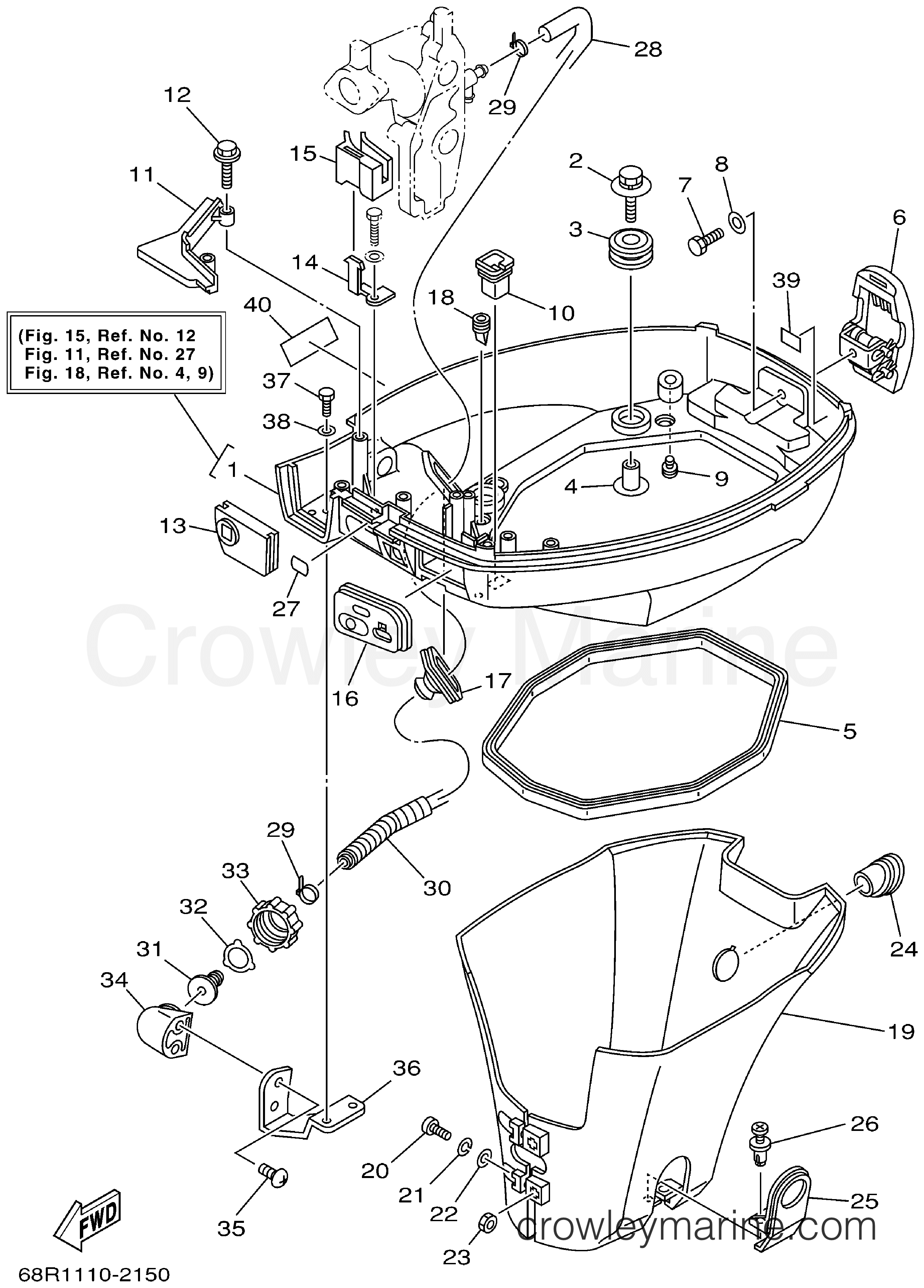 Yamaha Motors F8MLHA - BOTTOM COWLING