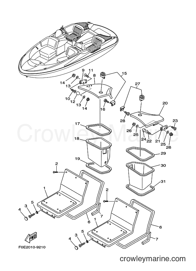 Yamaha Motors JET FOR 1430TR (66U1) [01B] - DECK HATCH 3