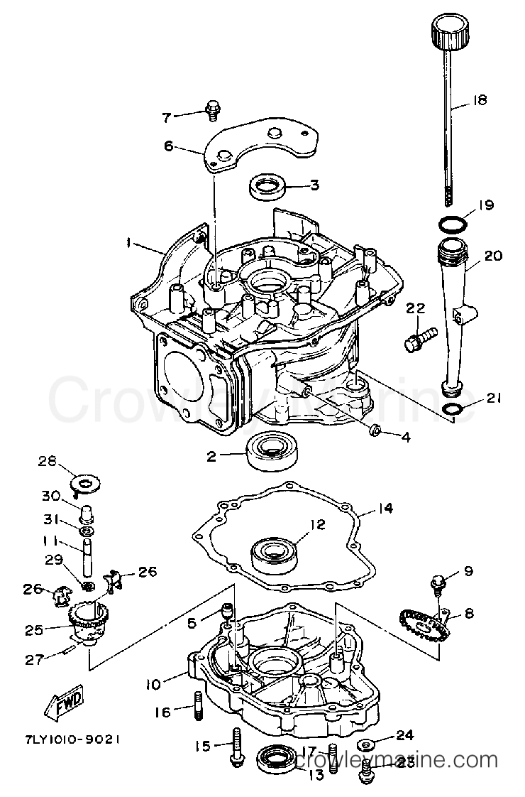 Yamaha Motors YS240TB - CYLINDER - CRANKCASE