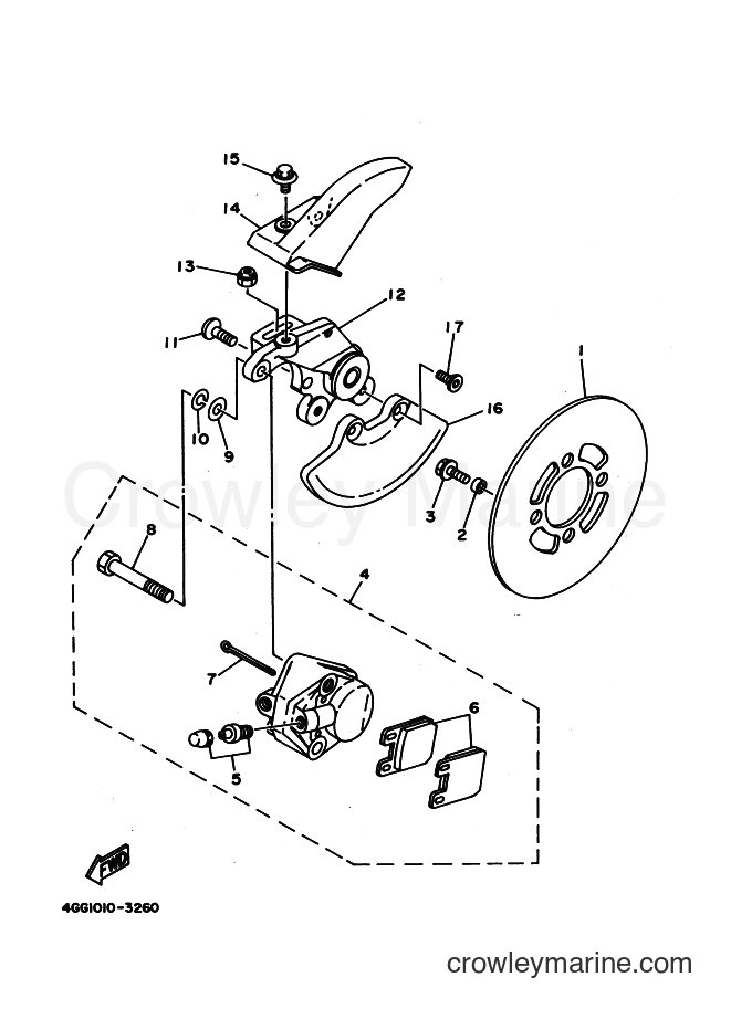 Yamaha Motors TY250Z (4GG8) [010] - REAR BRAKE CALIPER