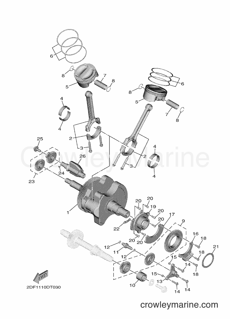 Yamaha Motors XV1900FDD (2DF4) [010] - CRANKSHAFT & PISTON