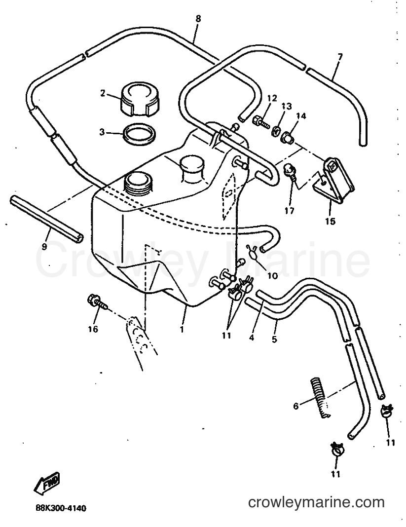 1994 Snowmobile VT480TF - VT480TF (88K4) [010] - OIL TANK