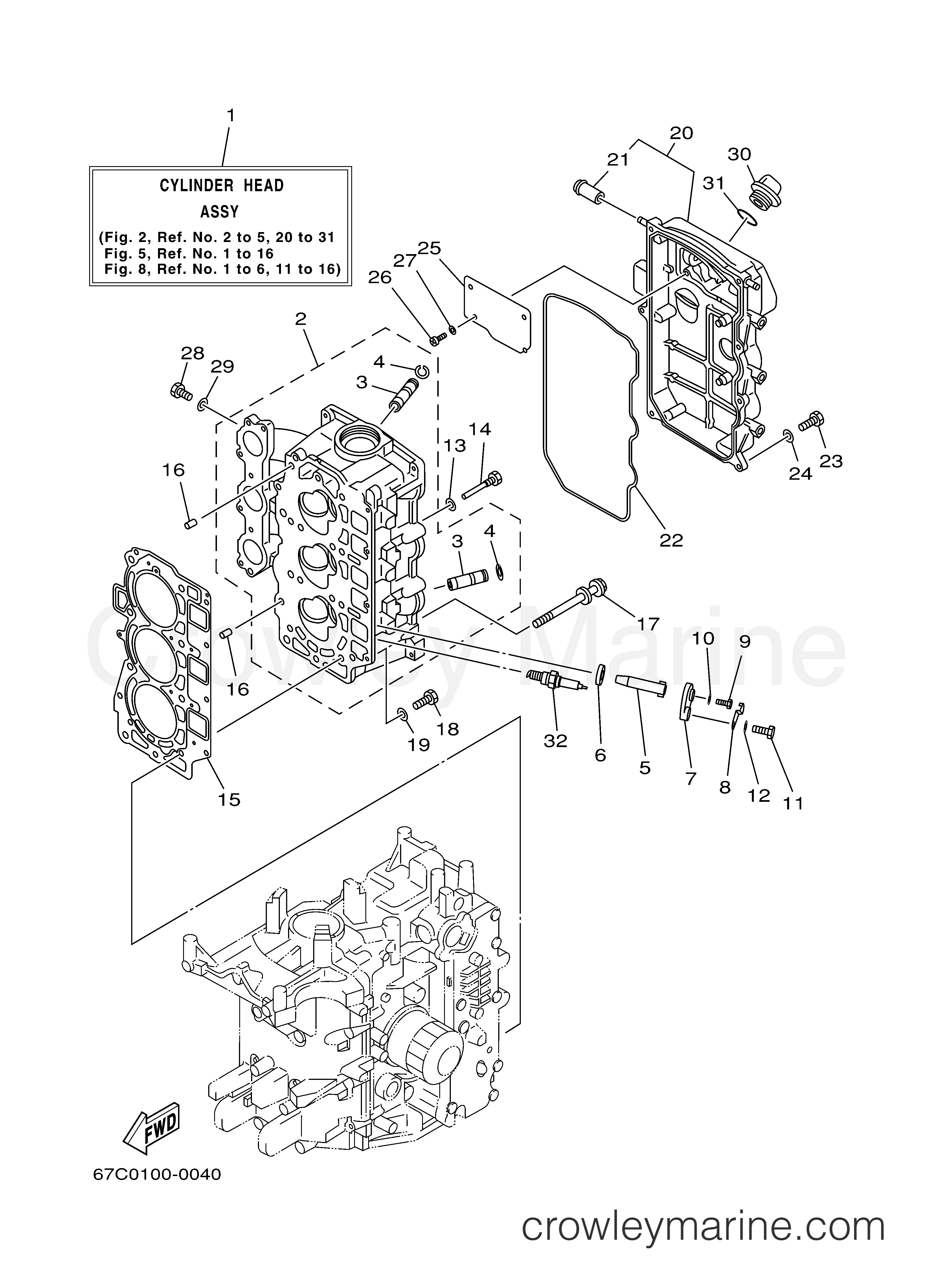 Yamaha Motors F40MSHZ - CYLINDER CRANKCASE 2