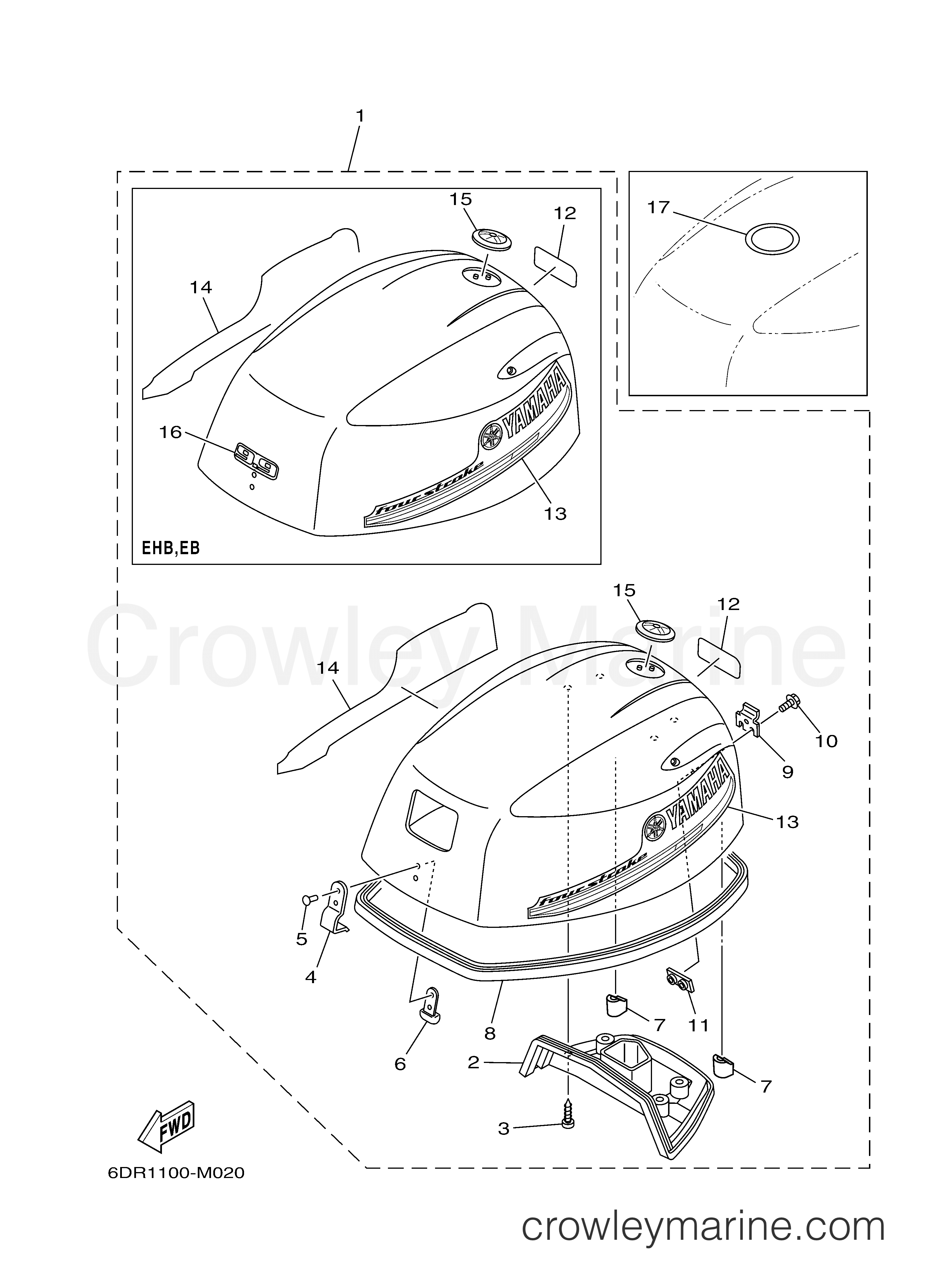Yamaha Motors F9.9SEHB - TOP COWLING