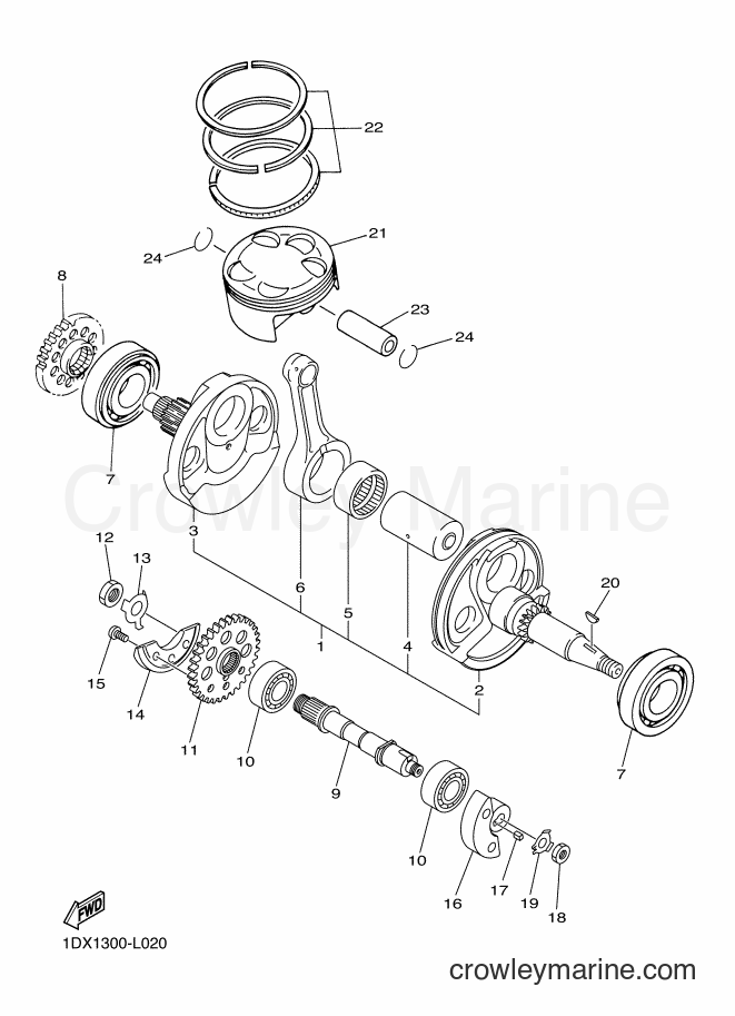 2012 Dirt Bike WR450F - WR450F (1DX1) [010] - CRANKSHAFT & PISTON