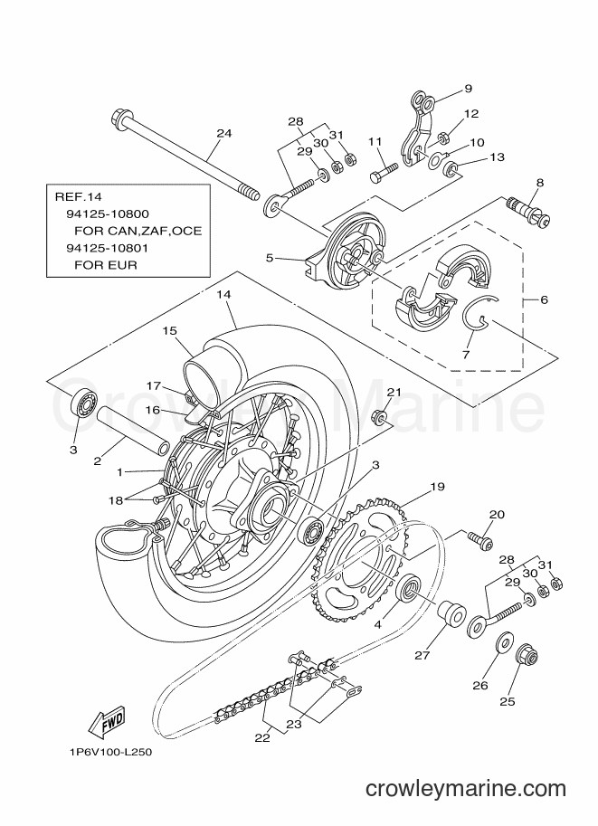2013 Dirt Bike TT-R50E - TT-R50E (2CJ2) [010] - REAR WHEEL