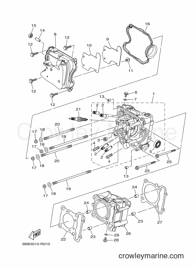 2018 Scooter MWS150-A - MWS150-A (BB89) [010] - CYLINDER HEAD